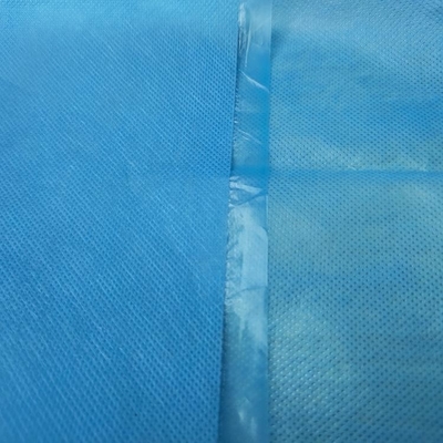 Medical Bed Sheet Blue White 25gsm Fabric + 15gsm Film Laminated Nonwoven