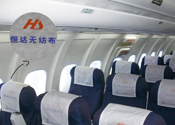 Disposable PP Non Woven Fabric Airline Headrest Cover With Advertisement