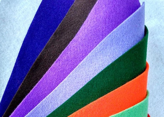 Colorful Polyester Needle Punched Felt , Punch Needle Fabric 50gsm ~ 500gsm